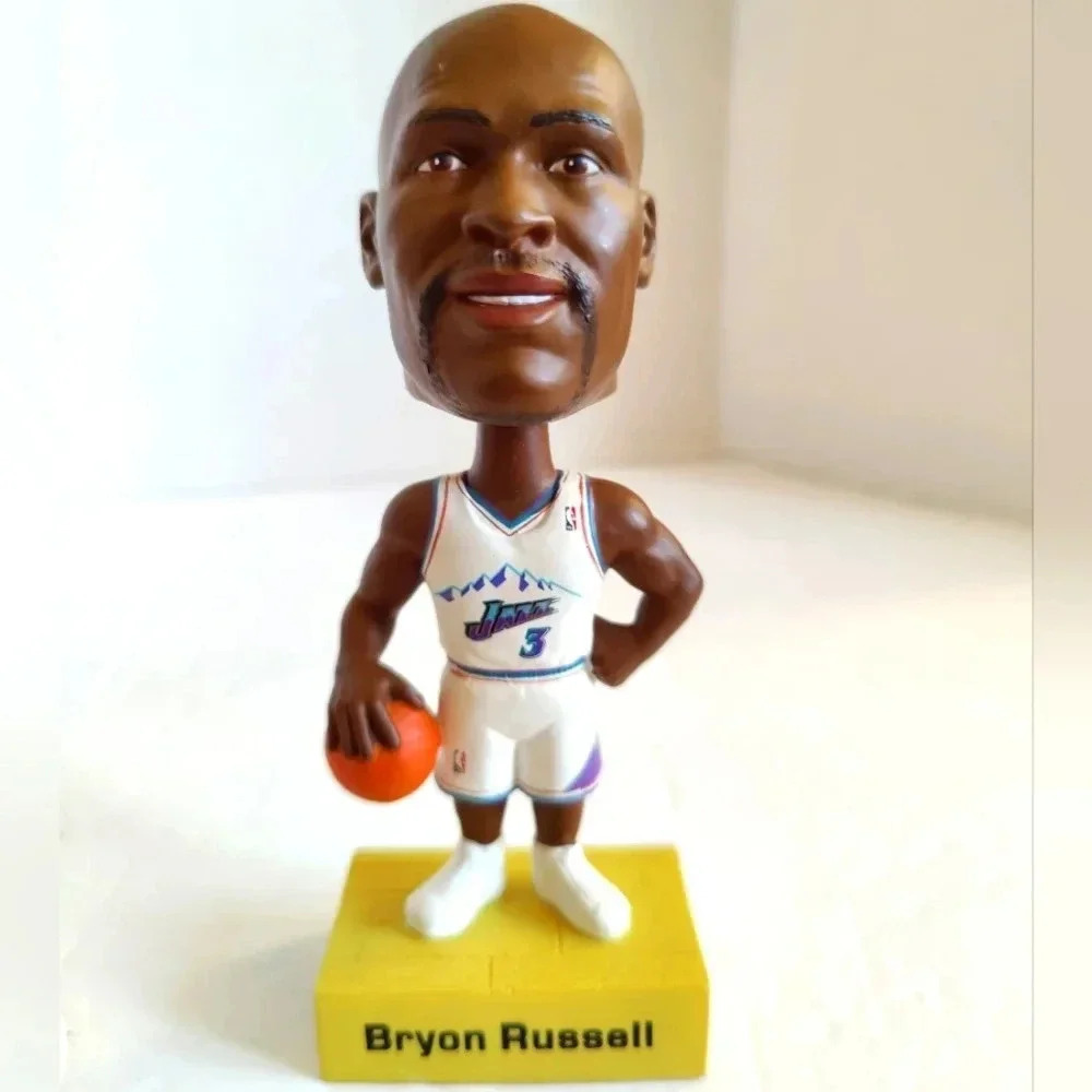 2001 Upper Deck Byron Russell Bobblehead Figure, #3 Jazz, VGC